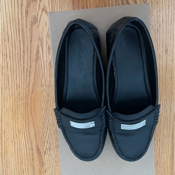 Black Leather Loafer with Silver Hardware from Coach - Picture 3 of 6